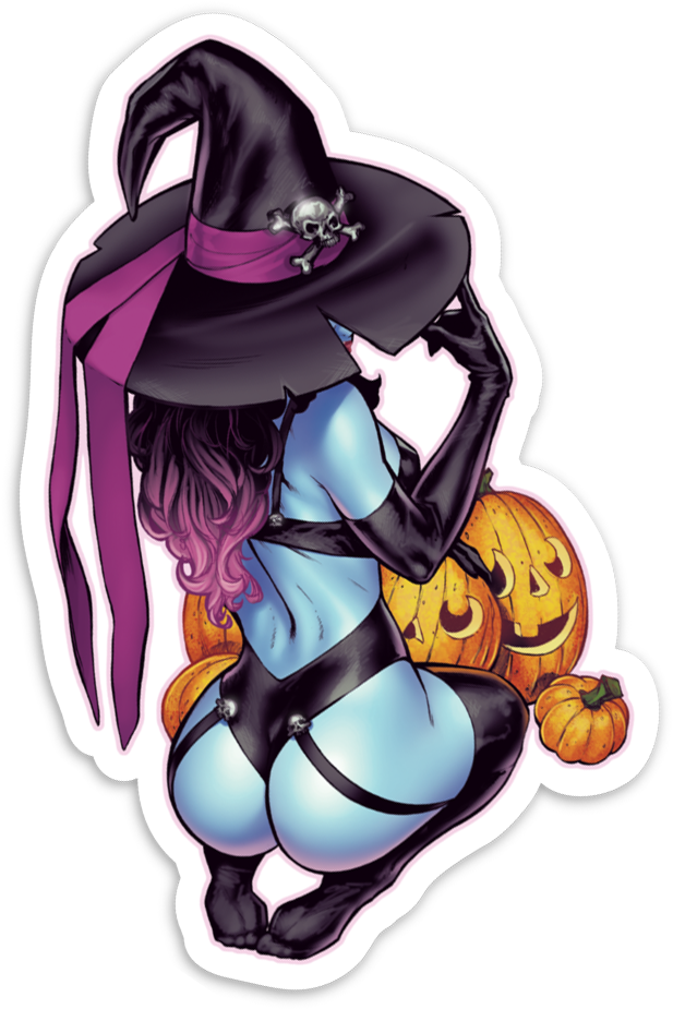 Blue Witch - Sticker 4 - 7'' - Witchcraft (673x929), Png Download