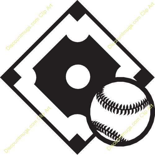 Black And White Baseball Field Clip Art Clipart Baseball - Baseball Diamond Clipart Black And White (500x500), Png Download