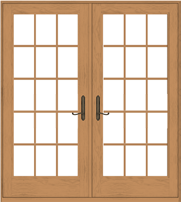 400 Series Frenchwood Hinged Patio Door - Sliding Glass Door (402x402), Png Download