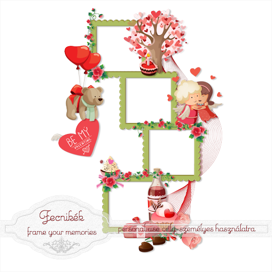 Valentine's Day 14' Cluster Frame - Heart (540x540), Png Download
