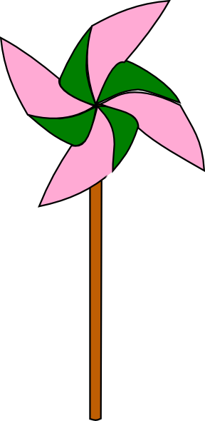 How To Set Use Light Pink And Green Pinwheel Icon Png - White And Pink Pinwheel (288x590), Png Download