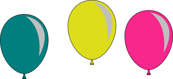 Original Png Clip Art File Trio Balloons Svg Images (600x275), Png Download