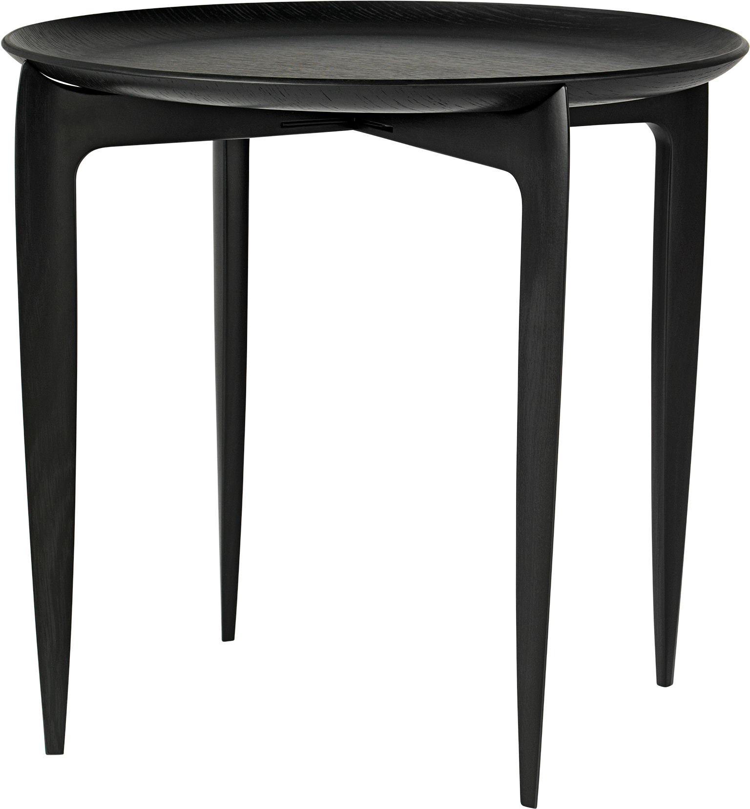 Foldable Tray Table Ø 45 Cm, Black Lacquered Oak - Tray Table Fritz Hansen (1600x1840), Png Download
