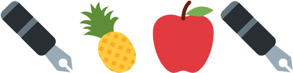 Available - Pen Pineapple Apple Pen Emoji (500x500), Png Download