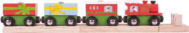 Christmas Train - Bigjigs Rail Vláčkodráhy - Vánoční Vláček + 3 Koleje (670x350), Png Download