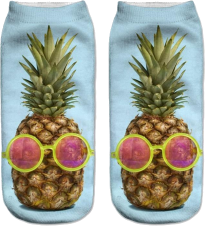 Sunglasses Pineapple Socks - Piña Con Lentes (410x452), Png Download