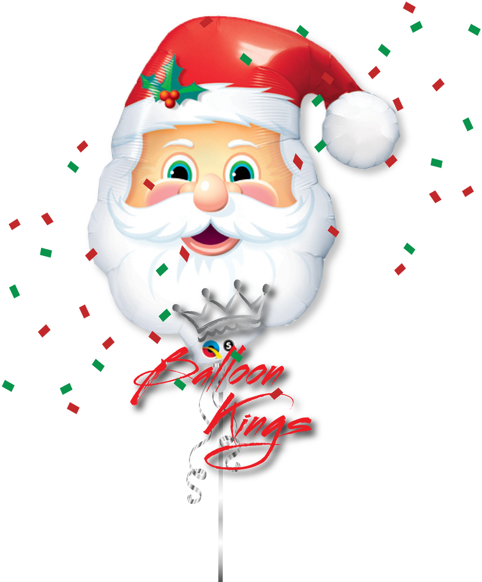 Santa Head - 32" Jolly St Nick Supershape Balloon (1280x1280), Png Download