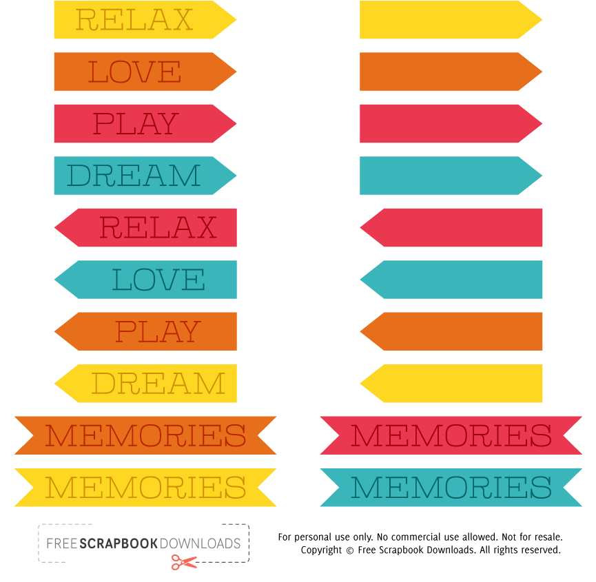 Colorful Free Digital Scrapbooking Labels - Labels Scrapbooking (864x864), Png Download
