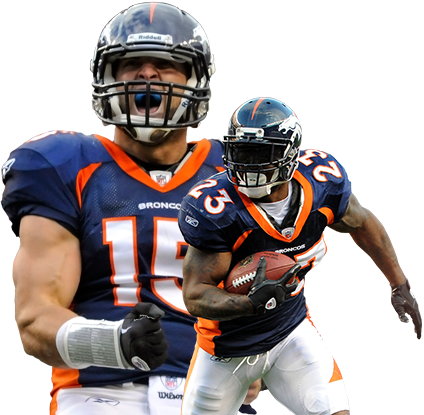The Exclusive Home Of Nfl Sunday Ticket - Tim Tebow Broncos (424x415), Png Download
