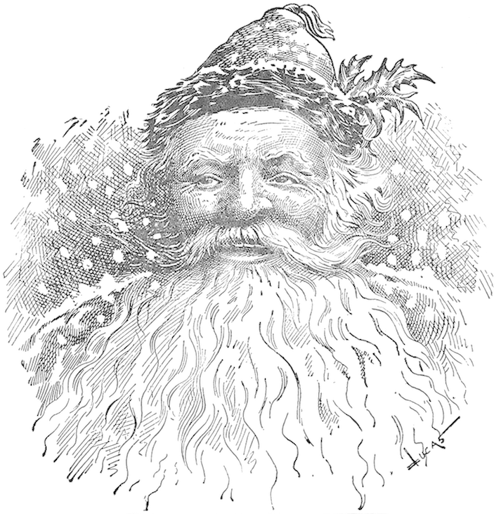 Wings Of Whimsy - Old Fashioned Santa Black And White (730x731), Png Download