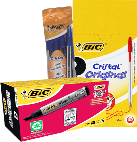 Bic - Bic Marking 2300 Permanent Marker Chisel Tip - Black, (500x500), Png Download