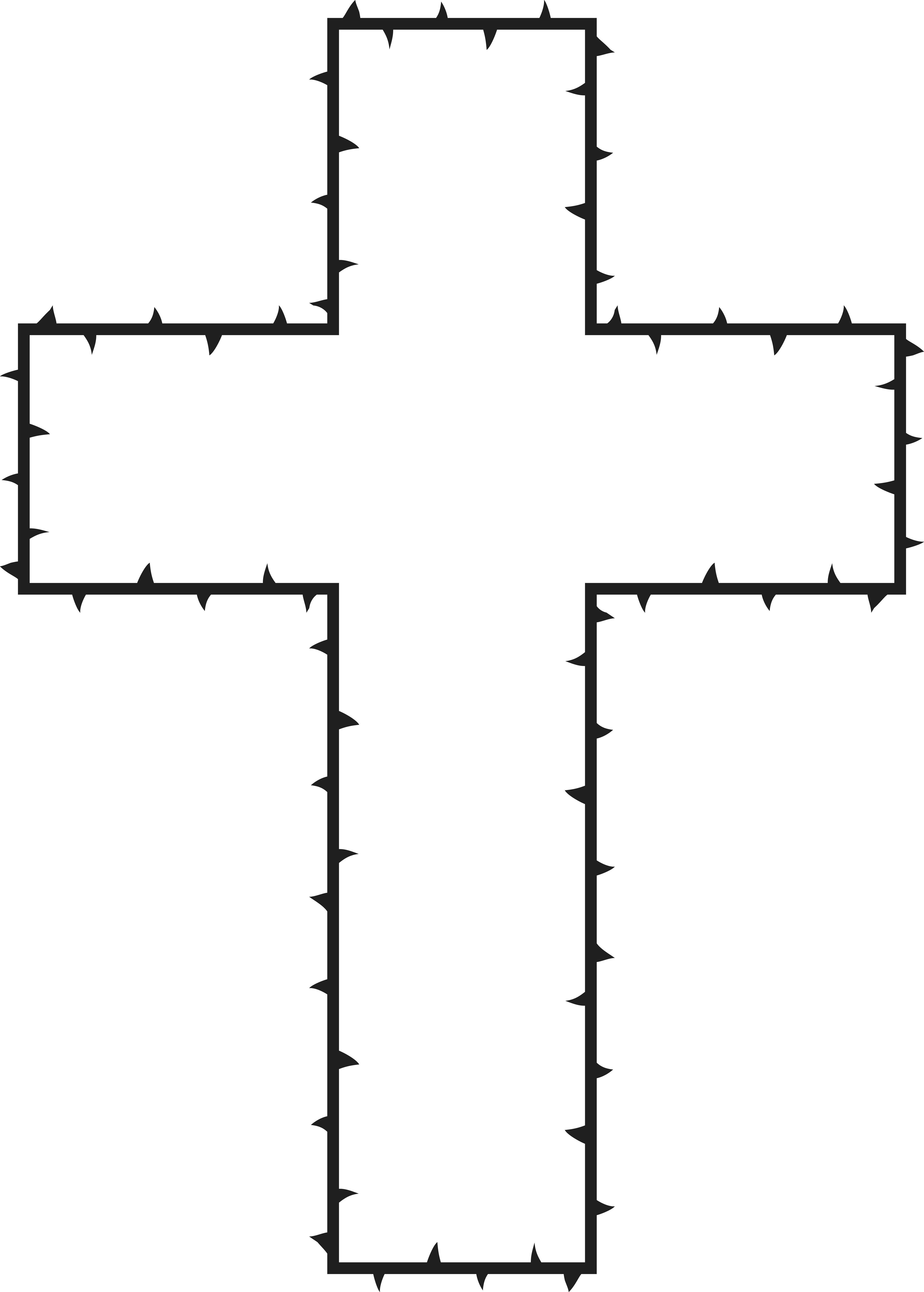 Free Clipart Of A Cross Made Of Thorns - Dibujo Cruz Png (4000x5595), Png Download