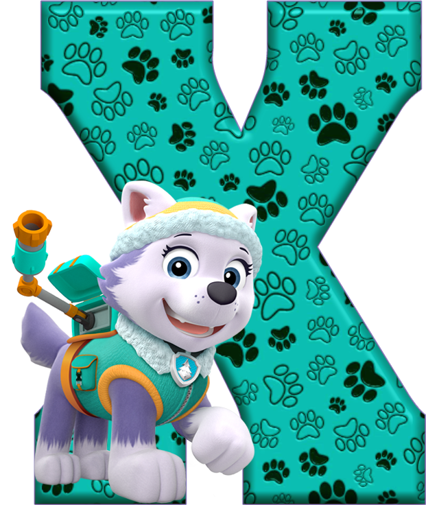 Alfabeto De Everest De Paw Patrol Oh My Alfabetos - Paw Patrol Everest And Tracker (621x736), Png Download