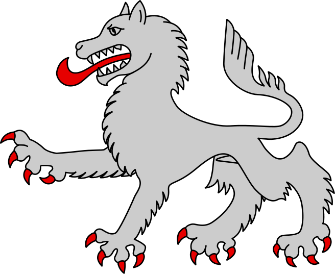 Heraldic Wolf Passant - Wolf Coat Of Arms Png (656x537), Png Download
