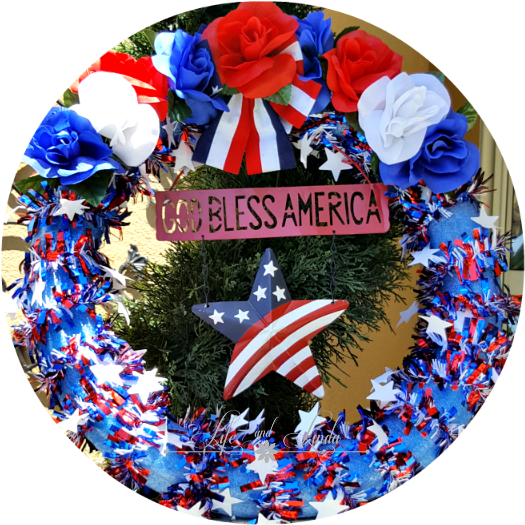 Patriotic Pool Noodle Wreath - Pool Noodle (800x562), Png Download