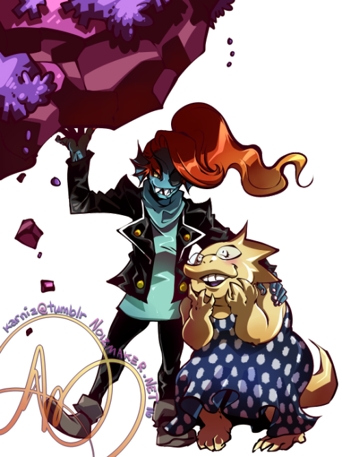 Undyne & Alphys Digital Art - Fanart Undyne And Alphys Undertale (500x667), Png Download