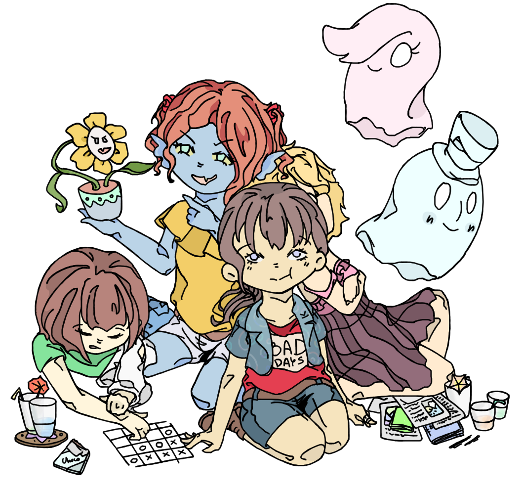 Undertale Undyne Alphys Alphyne Flowey Frisk Chara - Cartoon (1080x1080), Png Download