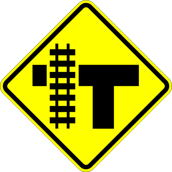 W10-4 Railroad Crossing And Intersection Advanced Warning - W10 4 (601x601), Png Download