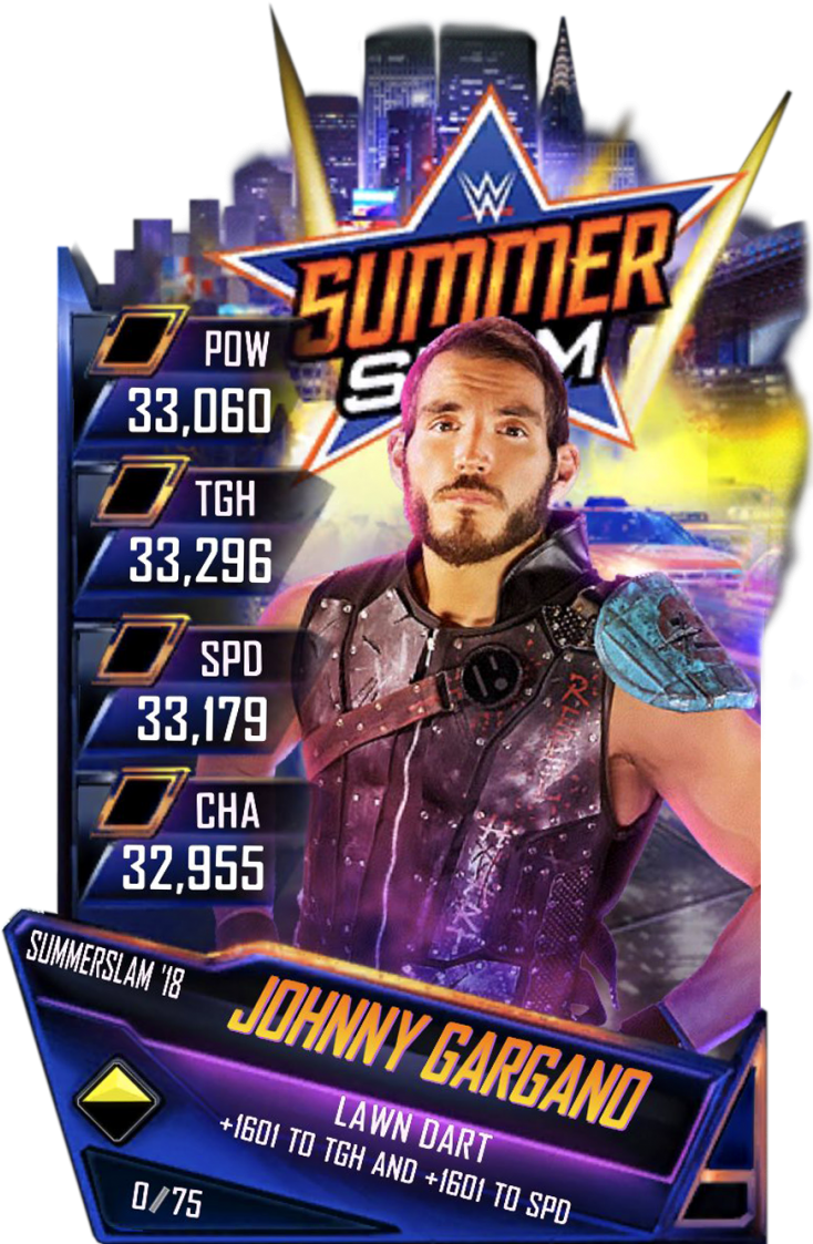 Supercard Johnnygargano S3 Hardened Fusion 10606 Supercard - Wwe Supercard Summerslam 18 (733x1158), Png Download