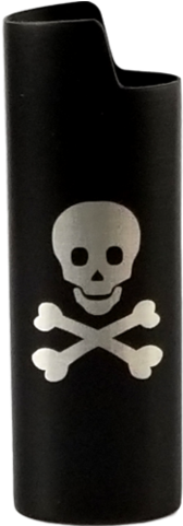 Skull And Cross Bones Design Metal Lighter Cover - Smile (480x480), Png Download