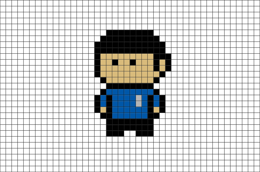 Spock Star Trek Pixel Art From Brikbook - Minecraft Vampire Pixel Art (880x581), Png Download
