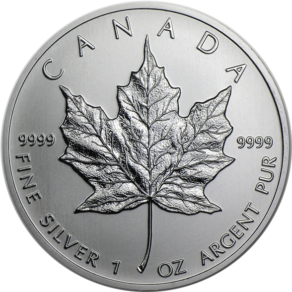 Coinimg Canadian Mapleleaf Silver2 - Canada 1 Oz Silver Maple Leaf (600x600), Png Download