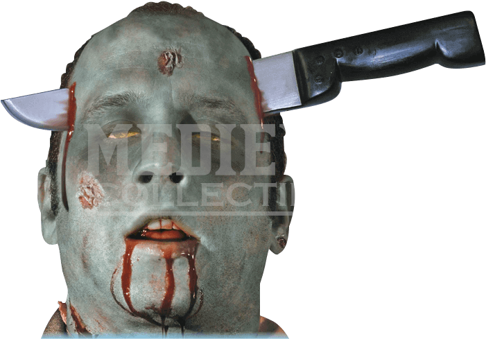 Zombie Knife Thru Head - Zombie With Knife In Head (700x700), Png Download