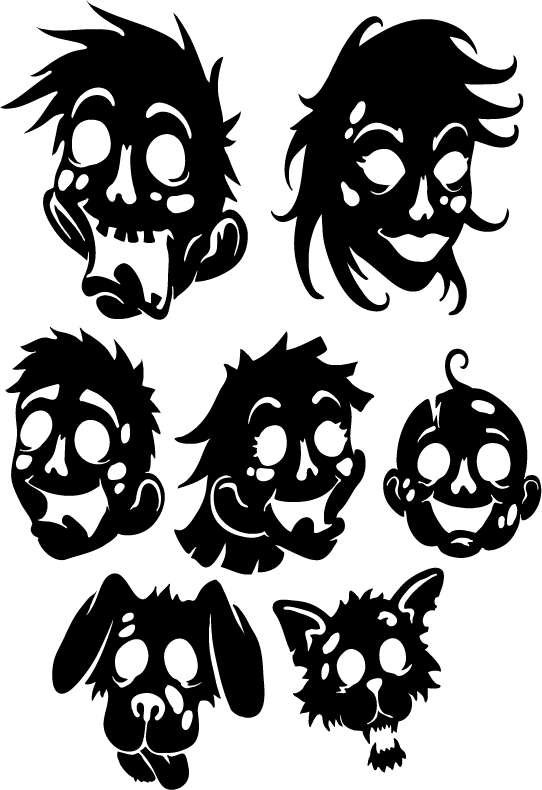 Zombie Family Decal Set - New Decals (542x790), Png Download