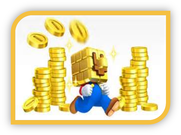 New Super Mario Bros - Mario In A Bunch Of Coins (615x463), Png Download