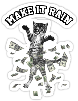U1 - Make It Rain Kitten (375x360), Png Download