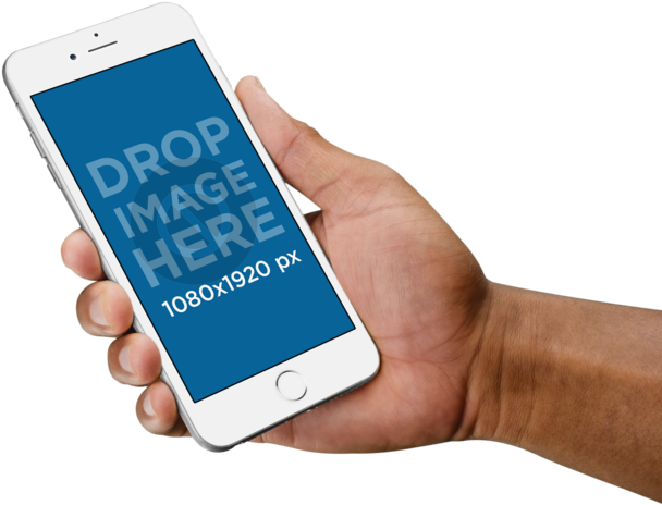 Holding Iphone 6 Png - Hand Iphone Mockup Png (640x480), Png Download
