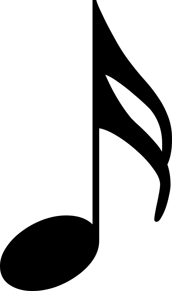Happy Eighth Note Clipart - Sixteenth Note Clipart Black And White (593x1005), Png Download