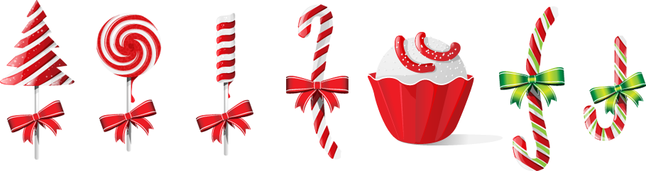Christmas-candies - Christmas Candy Transparent (910x241), Png Download