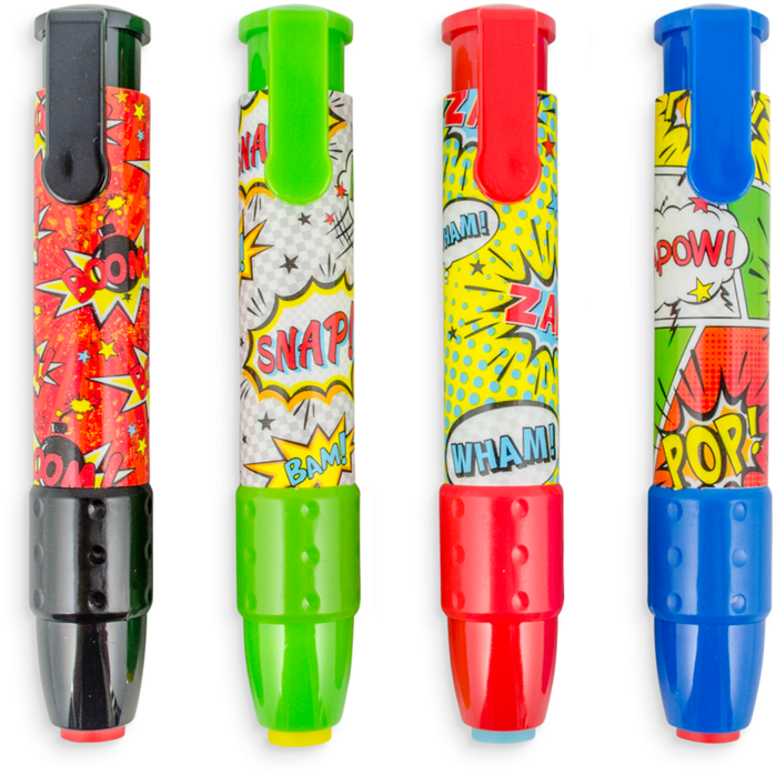 Comic Attack Clickit Erasers - 879426006565 (800x800), Png Download