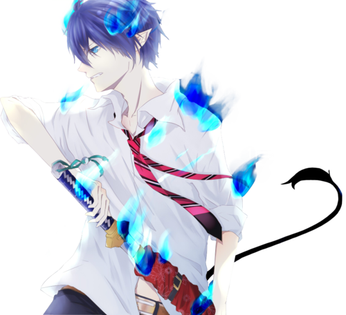 Anime, Ao No Exorcist, And Rin Okumura Image - Ao No Exorcist Rin Render (500x456), Png Download