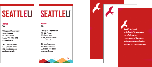 Business Cards - Seattle University Business Card (704x288), Png Download