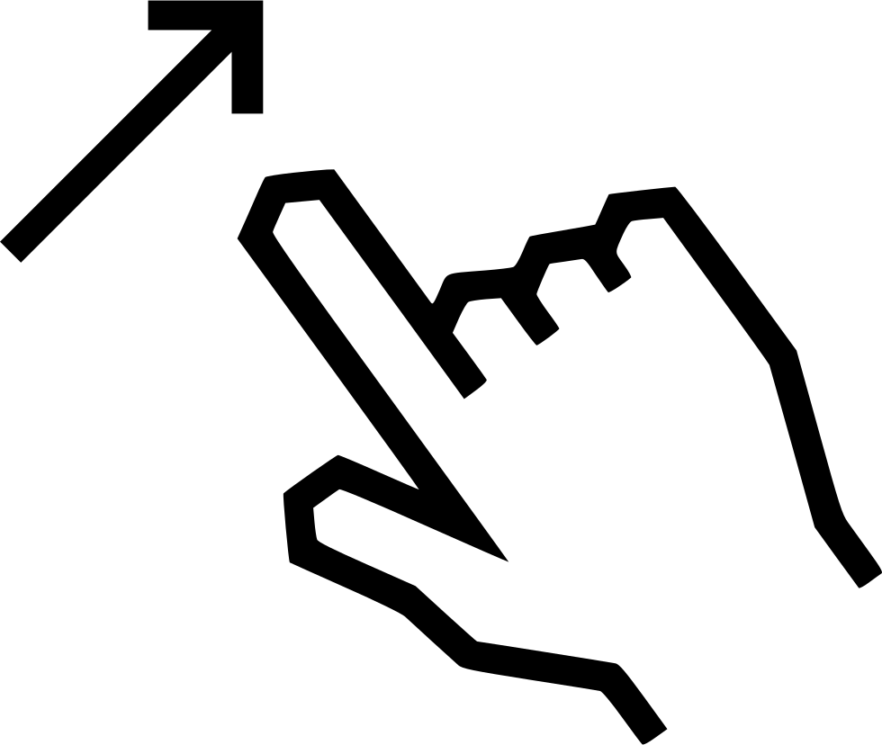 Swipe Up Arrow - Swipe Down Finger (980x828), Png Download