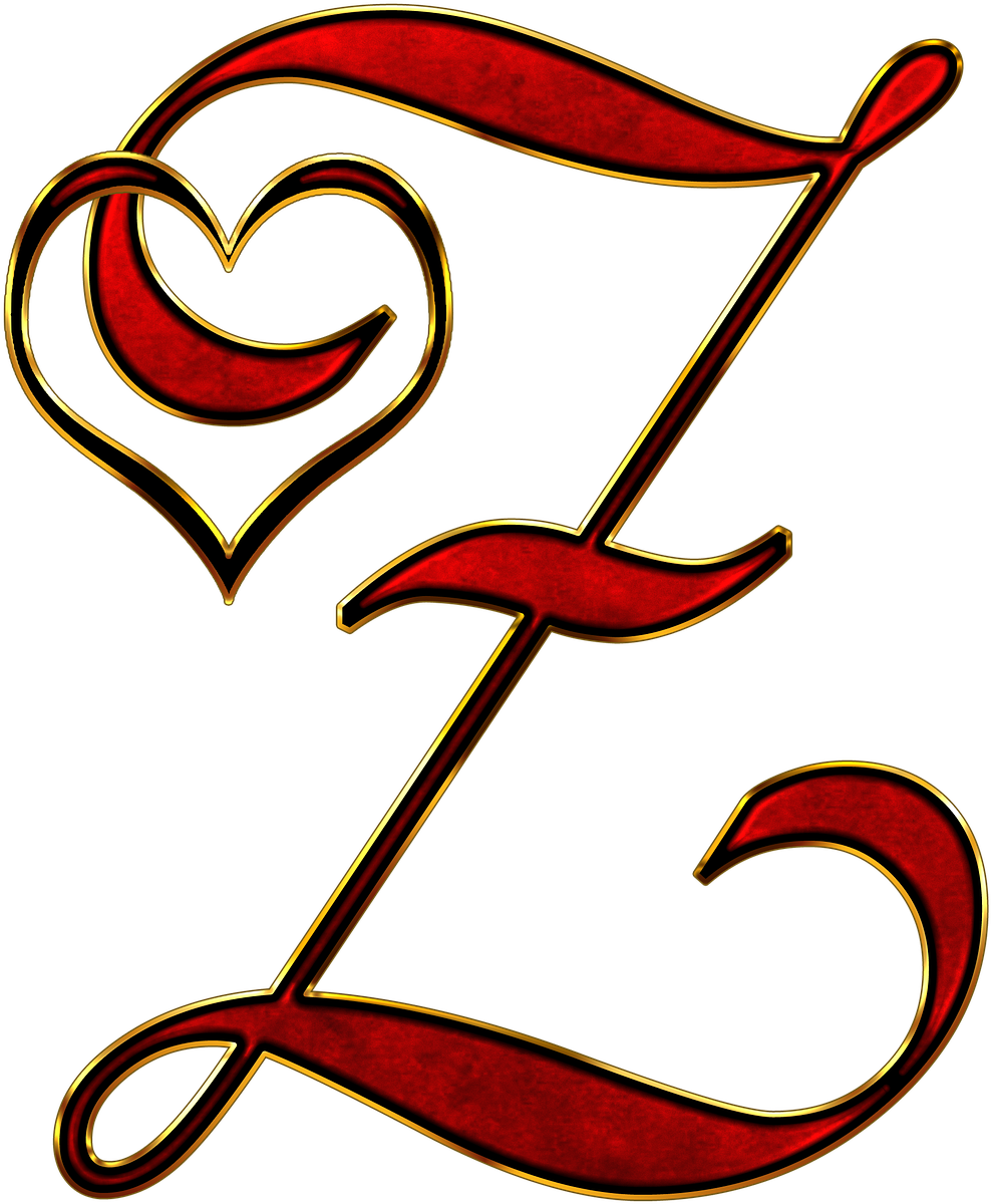 Alphabet Letter Initial, Backgrounds Textures - Z Letter In Heart (852x1024), Png Download