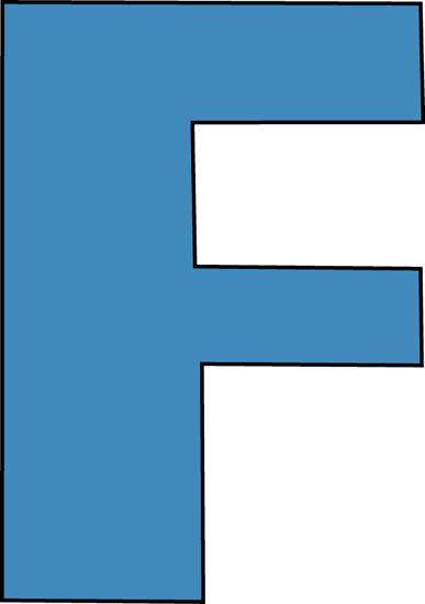 Blue Alphabet Letter F - Blue Letter F Clipart (387x550), Png Download