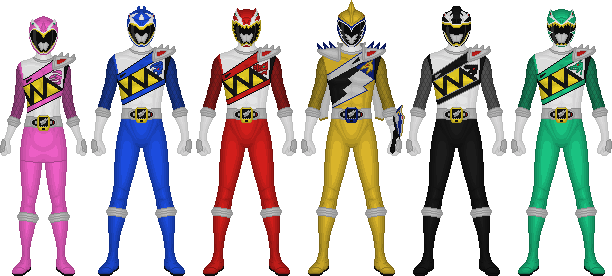 Power Rangers Dino Force Brave By Taiko554 - Power Rangers Dino Force Brave Zords (612x276), Png Download