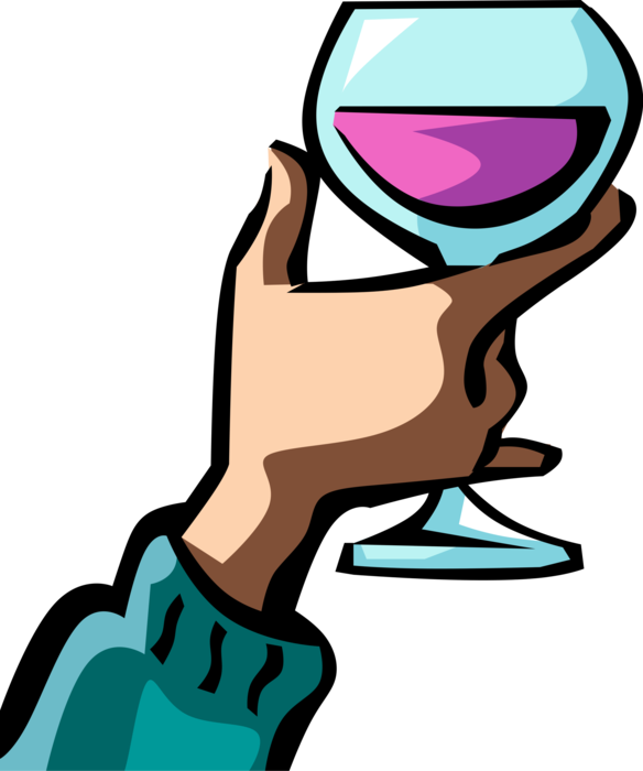 Vector Illustration Of Hand Holds Alcohol Beverage - Vector Graphics (584x700), Png Download