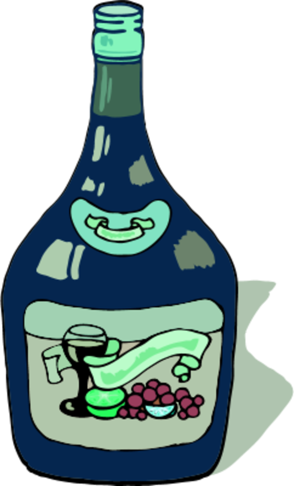 Wine Bottle And Wine Glass - Wine Bottle Clipart (600x992), Png Download