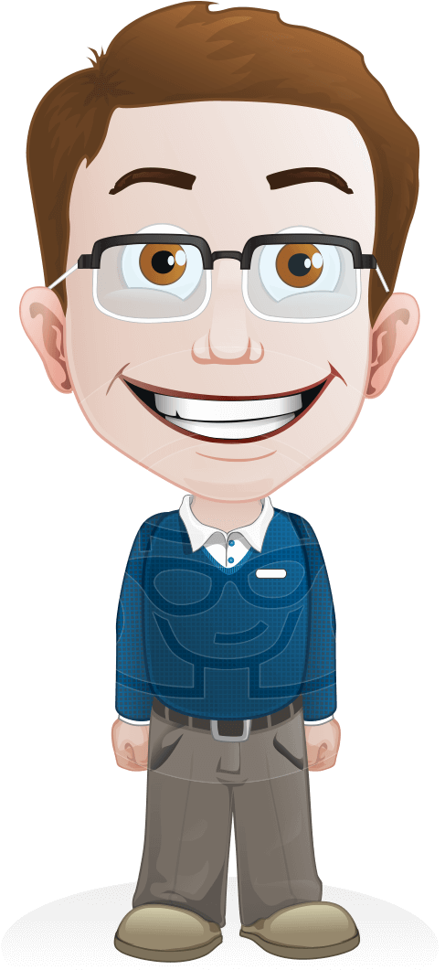 Marcus The A-plus - Smart Boy Cartoon Png (565x1060), Png Download