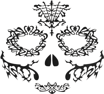 Face Lace Day Of The Dead Espina (350x450), Png Download