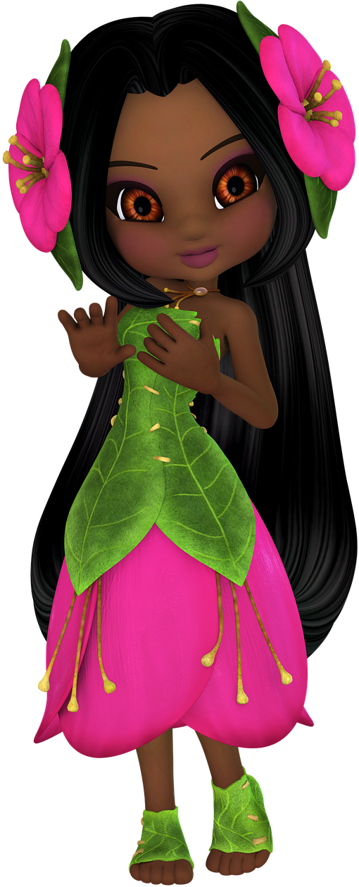 Transparent Cartoon Girl Brown Hair (570x1280), Png Download
