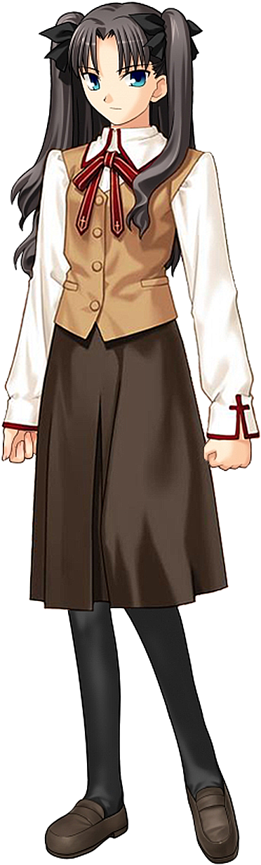 Tohsaka Rin School Uniform - Rin Tohsaka (600x1257), Png Download