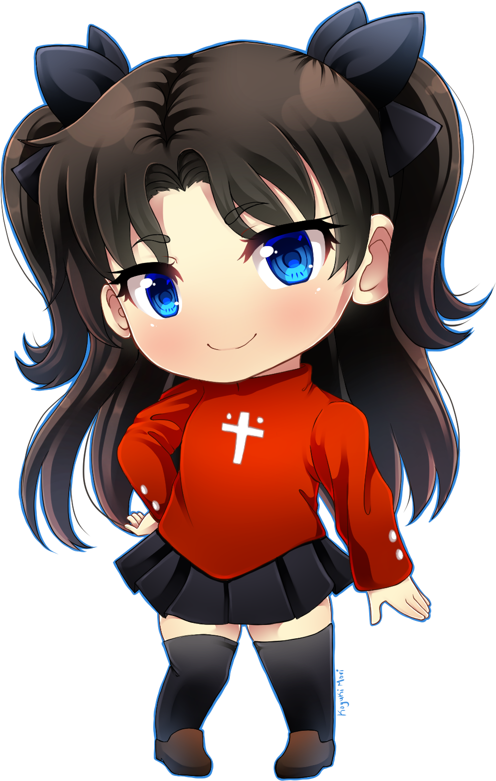 Chibi Rin Tohsaka [fate/stay Night] - Rin Tohsaka Chibi (1200x1630), Png Download