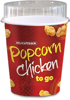 30oz Bucket/dome Vented Lid “popcorn Chicken To Go” (300x400), Png Download