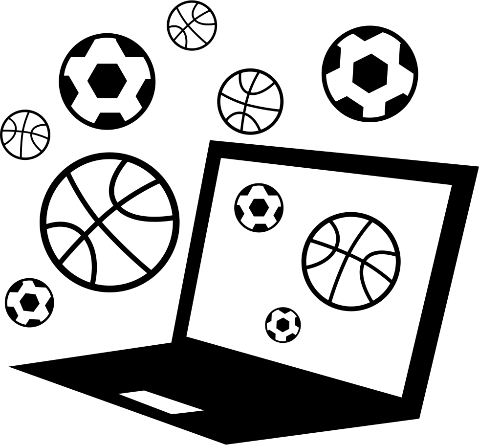 Computer With Soccer And Basketball Balls Around Comments - Vector Graphics (980x910), Png Download