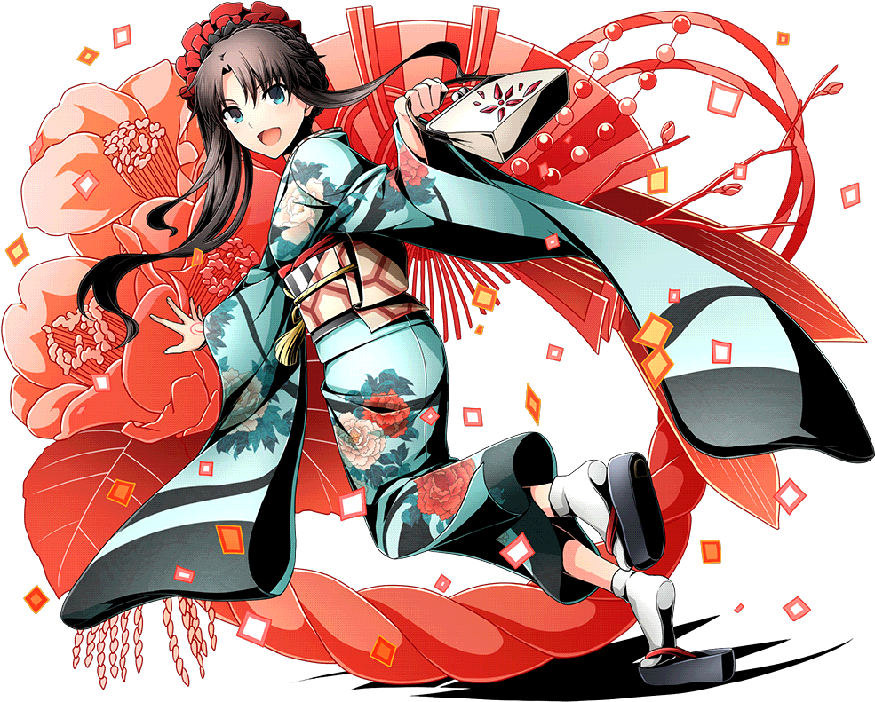 遠坂 凛 和服 (1024x1024), Png Download